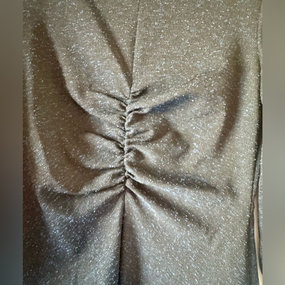 TIBI Blue and Black Heather “Eclipse” Holiday Festive Pique Ruched Dress - Picture 5 of 11